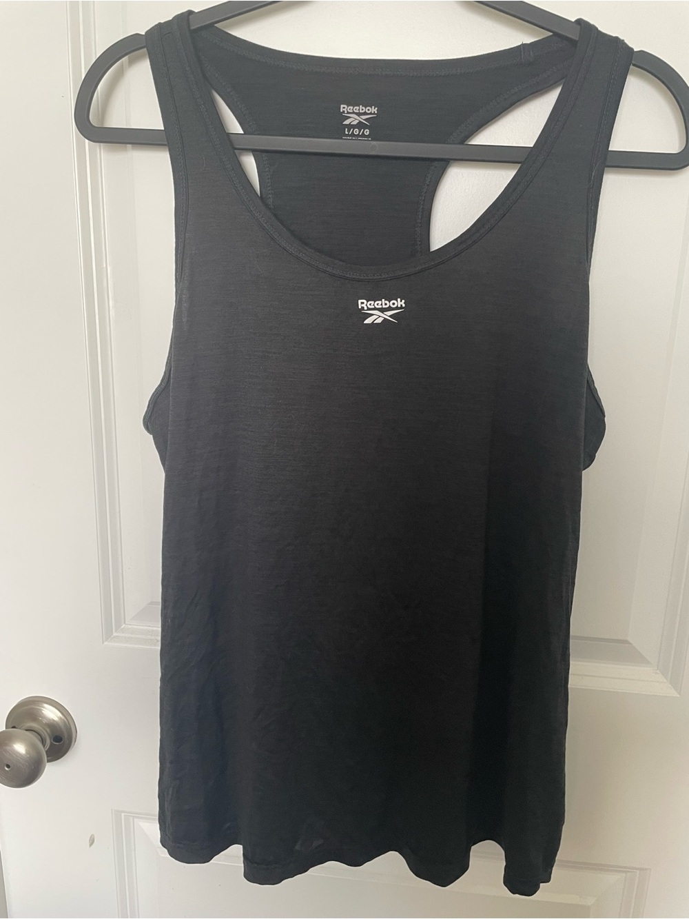 Reebok Black Racerback Logo Tank Top